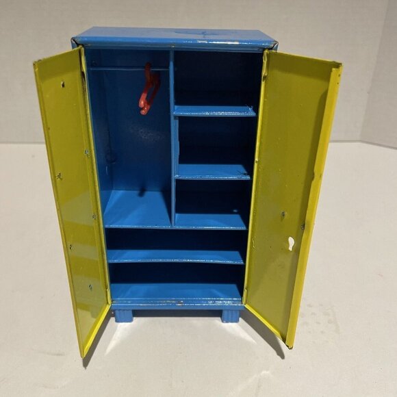 VTG Metal Blue Realistic Doll’s Closet School Locker Storage Barbiecore 6.5X3.5" - Picture 5 of 10